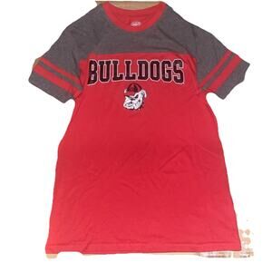 Georgia Bulldogs T- Shirt‎ Mens Size Medium Rivalry Threads 91 Red Gray Graphic